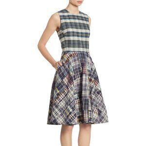 Polo Ralph Lauren Plaid Madras Patchwork Fit Flare Dress Sleeveless Cotton